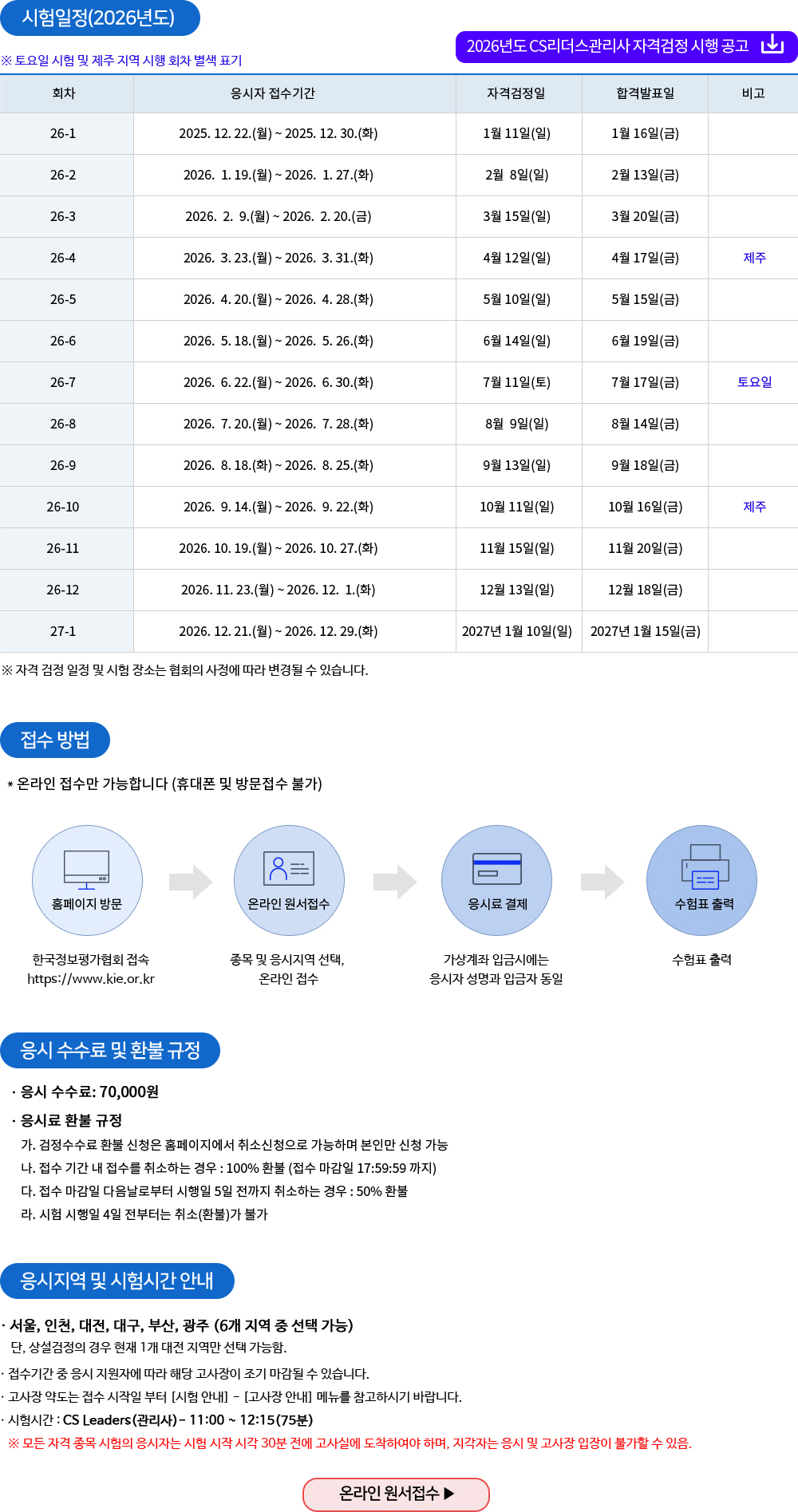 CS리더스관리사 시험일정