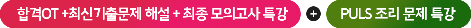 합격OT +최신기출문제 해설 + 최종 모의고사 특강 + PULS 조리 문제 특강